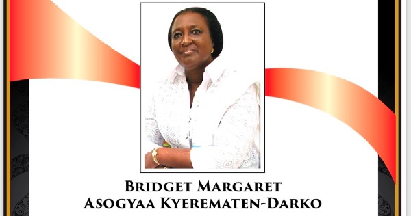 This piece is in memory of Bridget Margaret Akosua Asogyaa Kyerematen-Darko