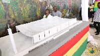 Akufo-Addo inspecting a prototype of the National Cathedral