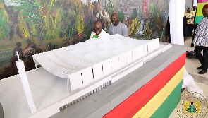 Akufo-Addo inspects a prototype of the National Cathedral building