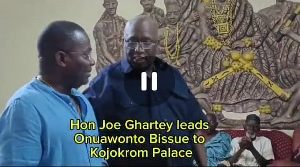 Charles Onuawonto Bissue and Joe Ghartey at the Kojokrom Palace