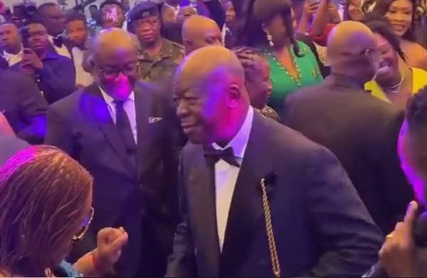 Asantehene, Otumfuo Osei Tutu II on the dance floor.