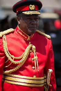 President John Mahama in GAF's ceremonial uniform
