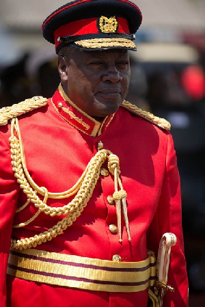 President John Mahama in GAF's ceremonial uniform