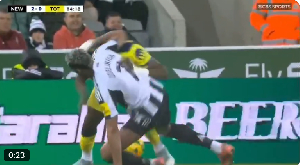 The incident led to a brief pushing and shoving exchange between the two players The incident led to a brief pushing and shoving exchange between the two players