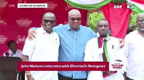 Former President Mahama in a pose with Mr Kofi Buah and Dr Clement Blay