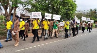 Participants embarked on a walk to create awareness on road safety practices