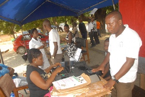 Voter registration exercise.     File photo.