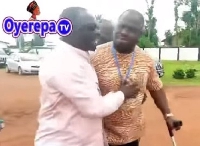 Oti Regional Minister being stop from attacking Solomon Donkor
