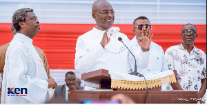 Kennedy Ohene Agyapong (behind the podium), a former MP for Assin Central Constituency