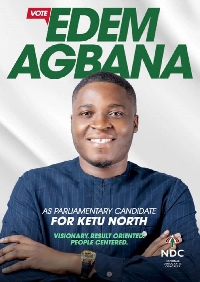 Edem Agbana hopes to become the next Member of Parliament for Ketu North