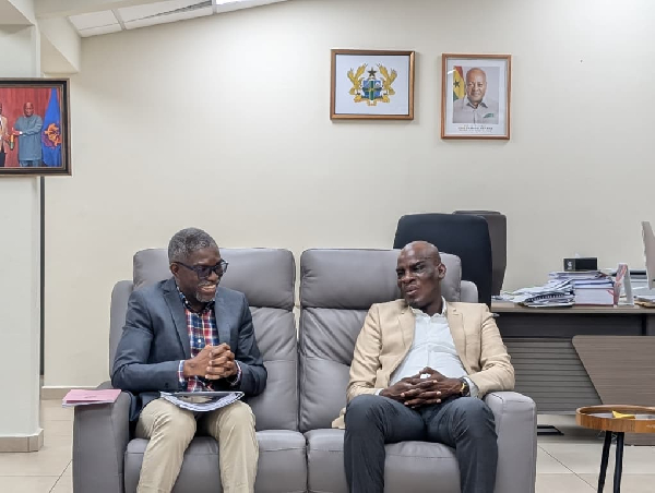 Education sector devolution tops agenda as Dr Hoedoafia (L) of IMCC meets Haruna Iddrisu