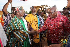 President Akufo Addo with the Paramount Chief of Nasia