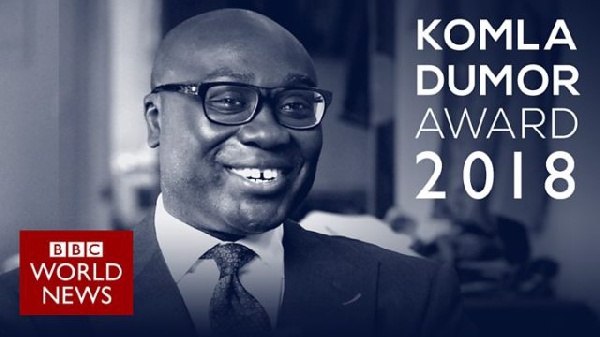 The award was established to honour Komla Dumor, an exceptional presenter for BBC World News