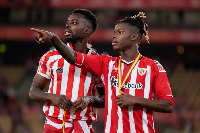 Inaki (L) and Nico Williams (R) are players of Bilbao