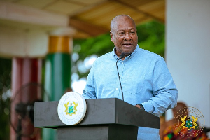 President John Dramani Mahama spoke during the opening of the Mining Summit