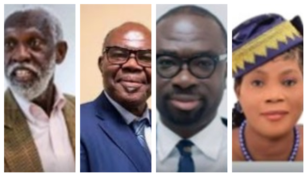 Prof Adei [L], Ayikoi Otoo, Baffour Awuah and Janet Nabla