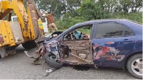 The state of the couple's car after the crash