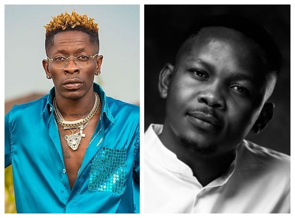 Dancehall musician Shatta Wale (L) and artiste manager Blakk Cedi (R)