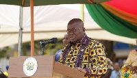 President Akufo-Addo addressing the gathering at the 60th anniversary of Pope John's