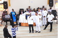 Dr. Bawumia speaking during a church service