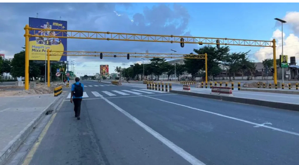 With many staying at home the atmosphere is quiet but tense