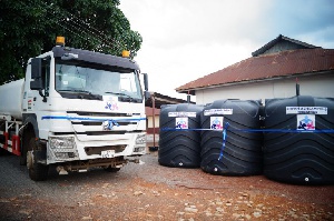 Bryan Acheampong foundation provided tankers to supply of potable drinking water