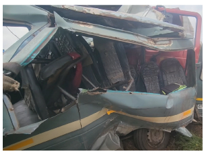 Snipped of the school bus involved in the accident