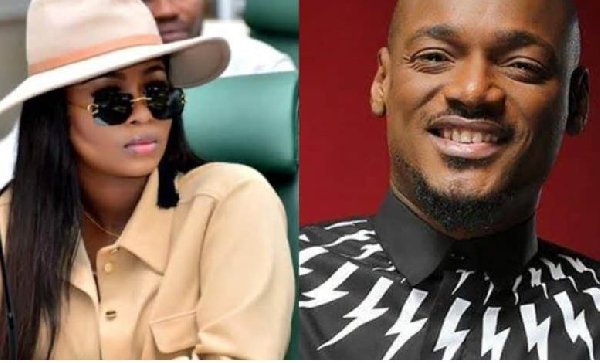 Natasha (L) and 2Face (R) appeared to quarrel on Daddy Freeze’s Instagram Live