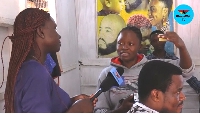 The female barber in a conversation with GhanaWeb reporter, Victoria kyei Baffour