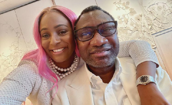 Cuppy with her father, Femi Otedola