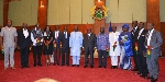 President Akufo-Addo with some of his minsters
