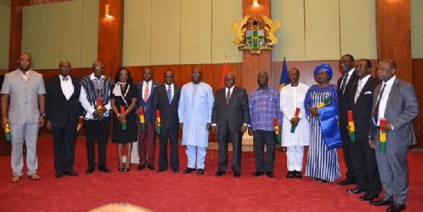 President Akufo-Addo in a group photo with ministers