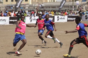 Some footballers battle it out in the Betway Search for Talent