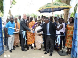 Dignitaries partaking in the official commissioning of the WoL water facility in Nsawam