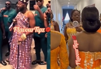 Ghanaian actor, Kalybos and wife at their traditional wedding