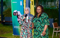 Shaima Hussein (L) during the launch of the hub