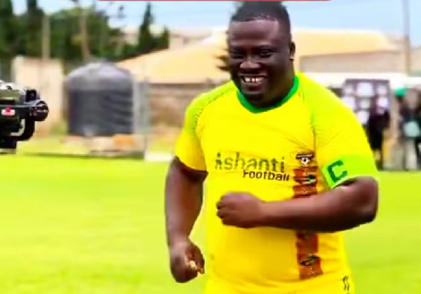 Dr Frank Amoakohene was seen playing football