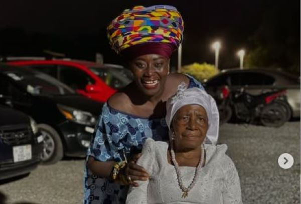 Media personality Akumaa Mama Zimbi (behind) and her mother (infront)