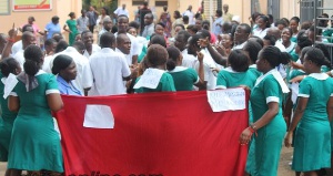 File photo: A group of unemployed nurses protest against government