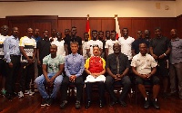 The Black Stars team at a send-off ceremony at the residence of the Ambassador of Japan to Ghana