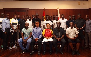 The Black Stars team at a send-off ceremony at the residence of the Ambassador of Japan to Ghana
