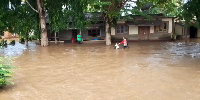 Houses in Changarawe village, Masanze ward, surrounded by floodwaters after heavy rainfall