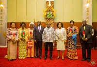 President Akufo-Addo with Vice President Bawumia and newly appointed Ambassadors, High Commissioner