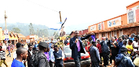 Maj Gen (rtd) Mugisha Muntu, addresses his supporters in Bugongi ward, Kabale municipality