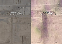 Before and after footage of the US base that was attacked