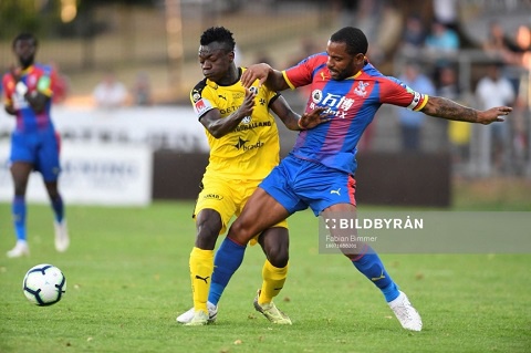 Thomas Boakye in a tussle for the ball