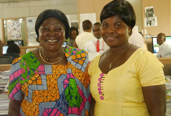 Patricia Mensah [R] with madam Akua Donkor