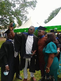 John Dumelo has graduated from the Ghana Institute of Management and Public Administration