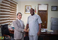Isaac Kwame Asiamah, Minister of Youth and Sports interacting with the Japanese Ambassador to Ghana