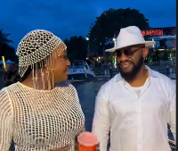 A picture of actor Yul Edochie and Lizzy Gold